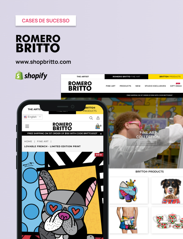 Loja Oficial Romero Britto em Shopify